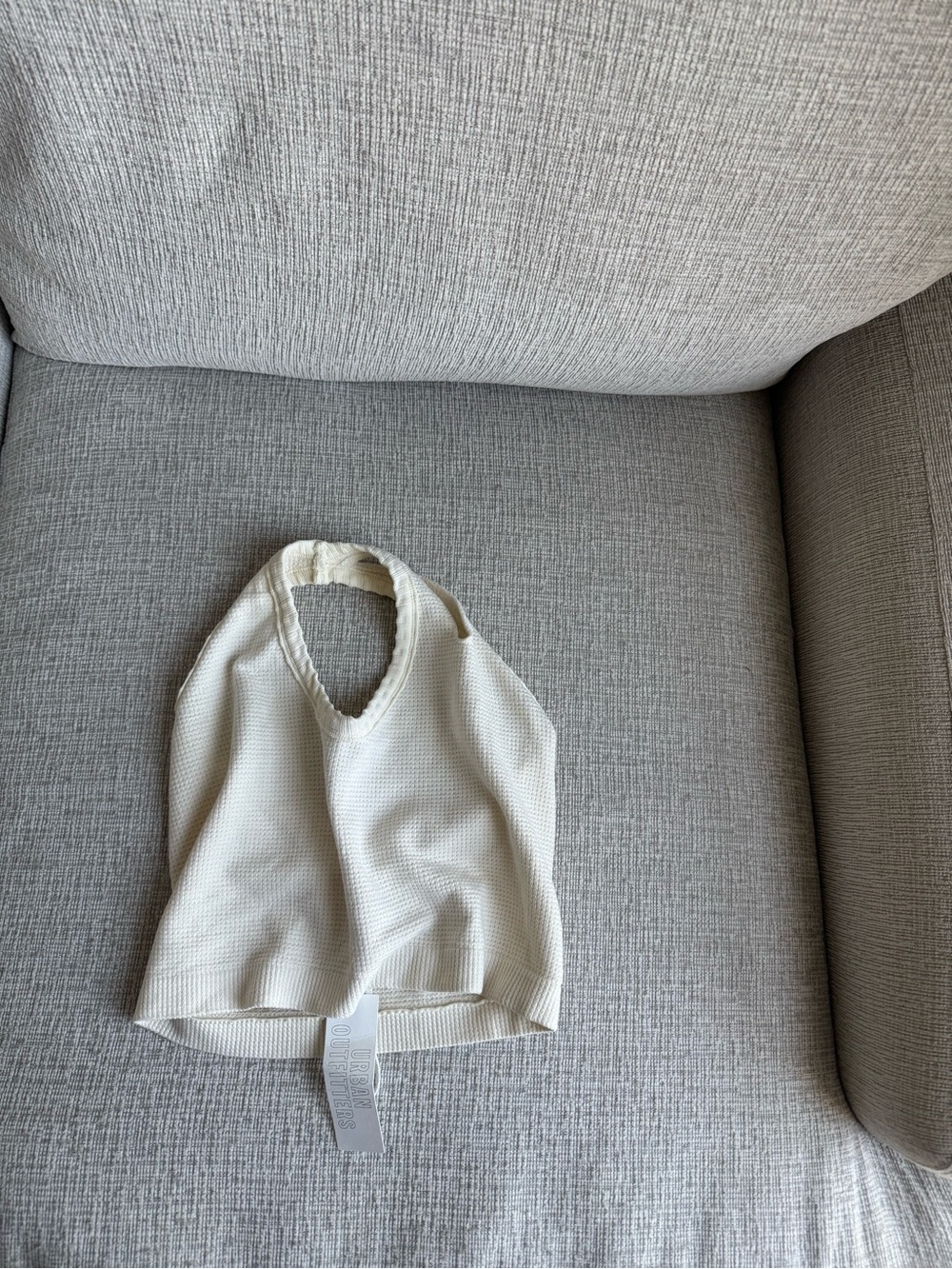 Urban Outfitters Cream Knit Halter Crop Top